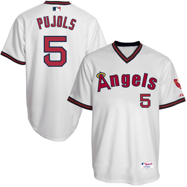Los Angeles Angels Albert Pujols #5 White Authentic Turn Back the Clock Jersey Los Angeles Angels Albert Pujols #5 White Authentic Turn Back the Clock Jersey