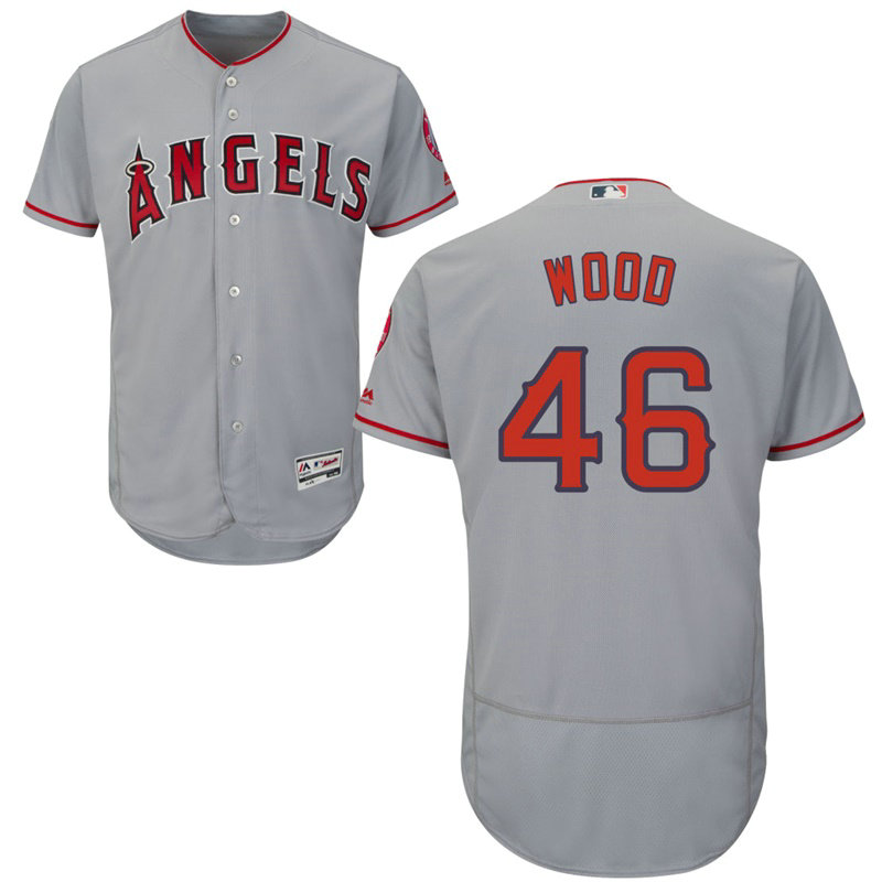 Los Angeles Angels Blake Wood #46 Grey Authentic Road Flex Base Jersey