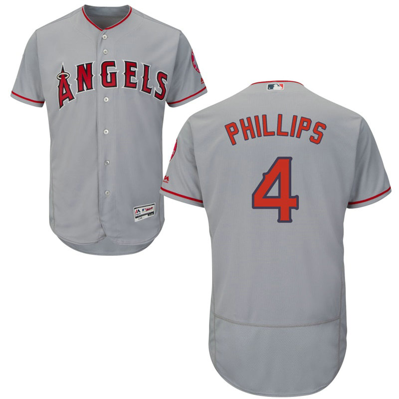 Los Angeles Angels Brandon Phillips #4 Grey Road Flex Base Jersey