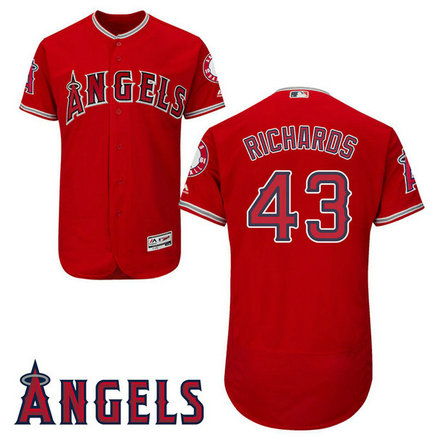 Los Angeles Angels #43 Garrett Richards Scarlet Alternate Flex Base Jersey Los Angeles Angels #43 Garrett Richards Scarlet Alternate Flex Base Jersey