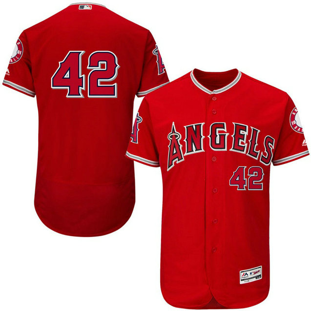 Los Angeles Angels Jackie Robinson #42 Red Commemorative Flex Base Jersey Los Angeles Angels Jackie Robinson #42 Red Commemorative Flex Base Jersey
