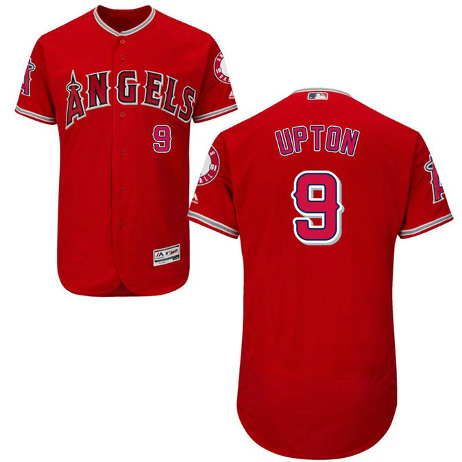 Los Angeles Angels Justin Upton #9 Scarlet Alternate Flex Base Jersey