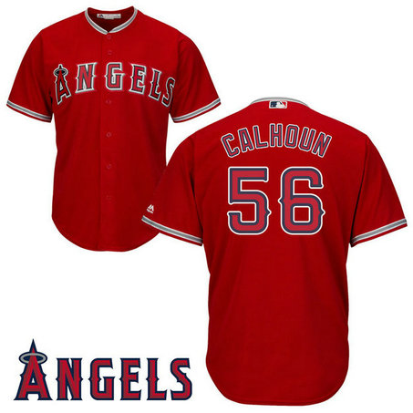 Los Angeles Angels #56 Kole Calhoun Scarlet Alternate Cool Base Jersey Los Angeles Angels #56 Kole Calhoun Scarlet Alternate Cool Base Jersey