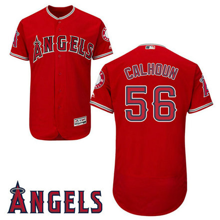 Los Angeles Angels #56 Kole Calhoun Scarlet Alternate Flex Base Jersey Los Angeles Angels #56 Kole Calhoun Scarlet Alternate Flex Base Jersey