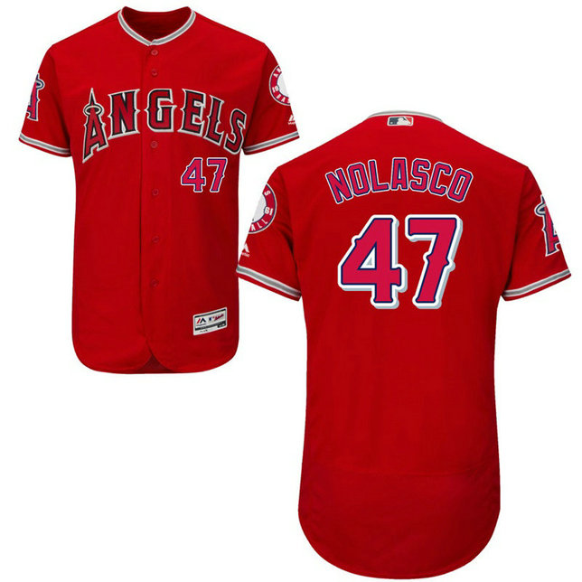 Los Angeles Angels Ricky Nolasco #47 Alternate Red Authentic Collection Flex Base Jersey Los Angeles Angels Ricky Nolasco #47 Alternate Red Authentic Collection Flex Base Jersey