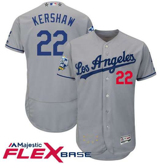 Los Angeles Dodgers Clayton Kershaw #22 Grey 2016 All-Star Game Signature Flex Base Jersey