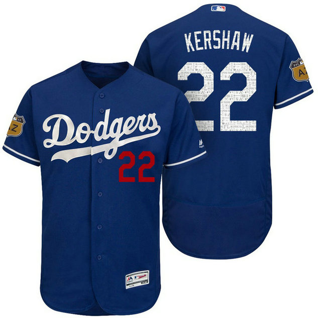 Los Angeles Dodgers Clayton Kershaw #22 Royal 2017 Spring Training Cactus League Patch Authentic Collection Flex Base Jersey Los Angeles Dodgers Clayton Kershaw #22 Royal 2017 Spring Training Cactus League Patch Authentic Collection Flex Base Jersey
