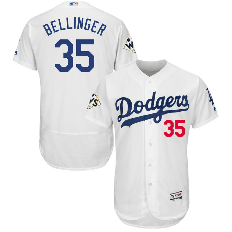 Los Angeles Dodgers Cody Bellinger #35 White 2017 World Series Bound Flex Base Jersey
