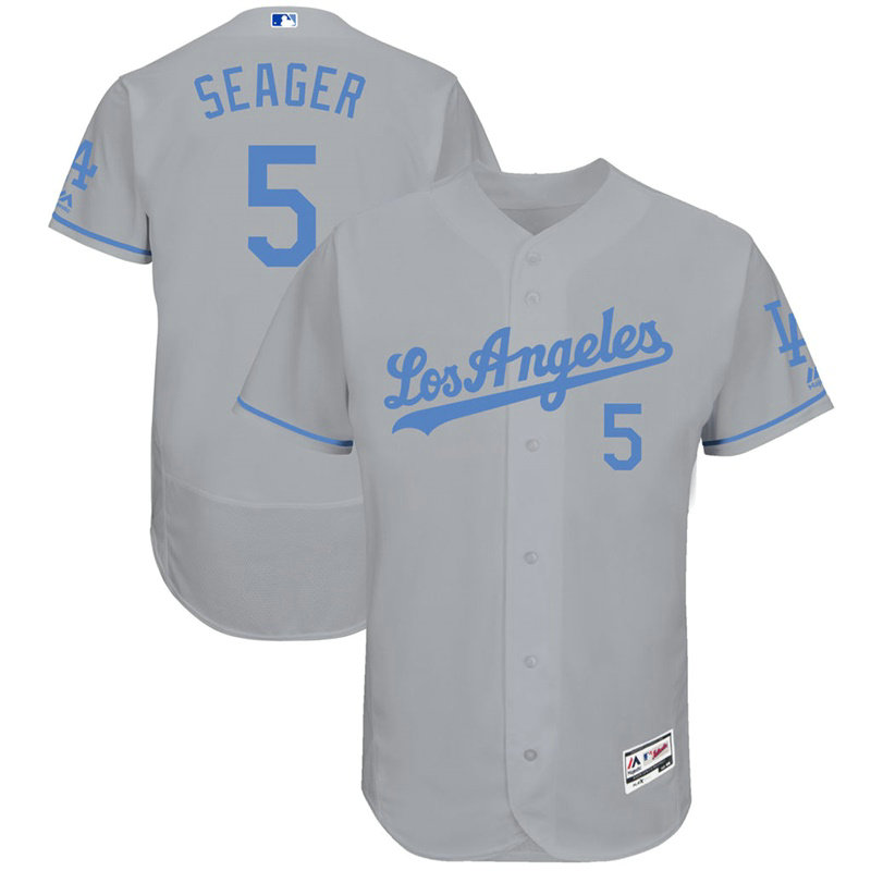 Corey Seager #5 Los Angeles Dodgers 2017 Father's Day Grey Flex Base Jersey