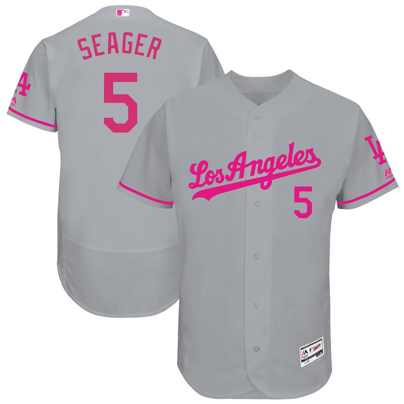 Corey Seager #5 Los Angeles Dodgers 2017 Mother's Day Grey Flex Base Jersey