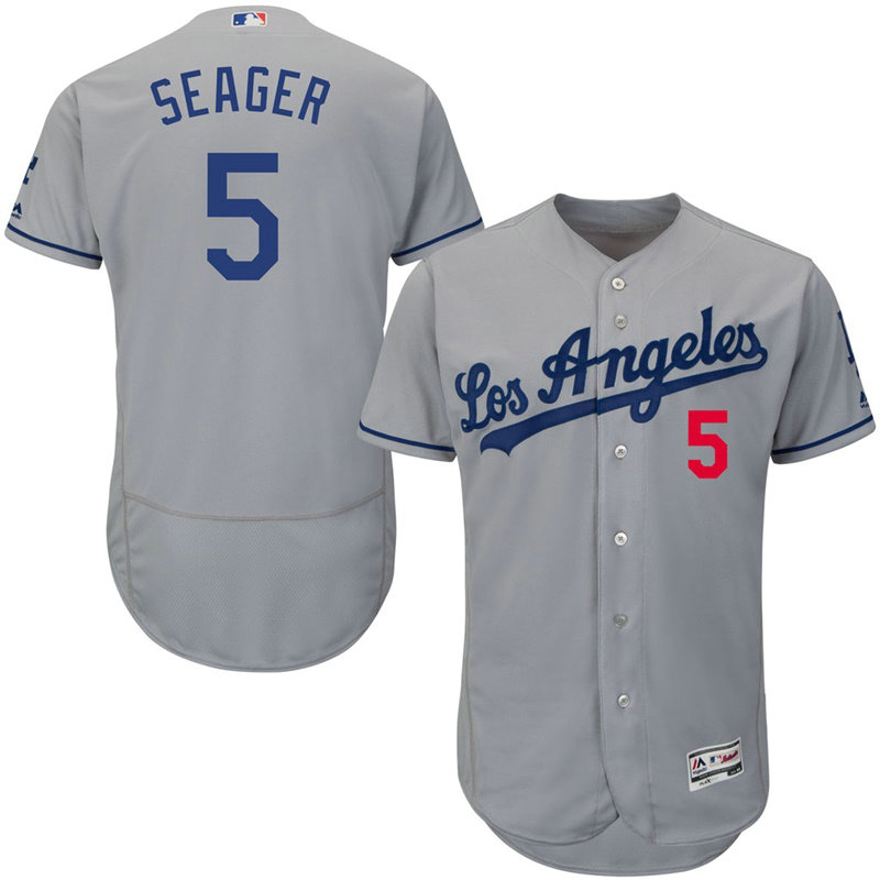 Los Angeles Dodgers Corey Seager #5 Road Grey Authentic Collection Flex Base Jersey Los Angeles Dodgers Corey Seager #5 Road Grey Authentic Collection Flex Base Jersey