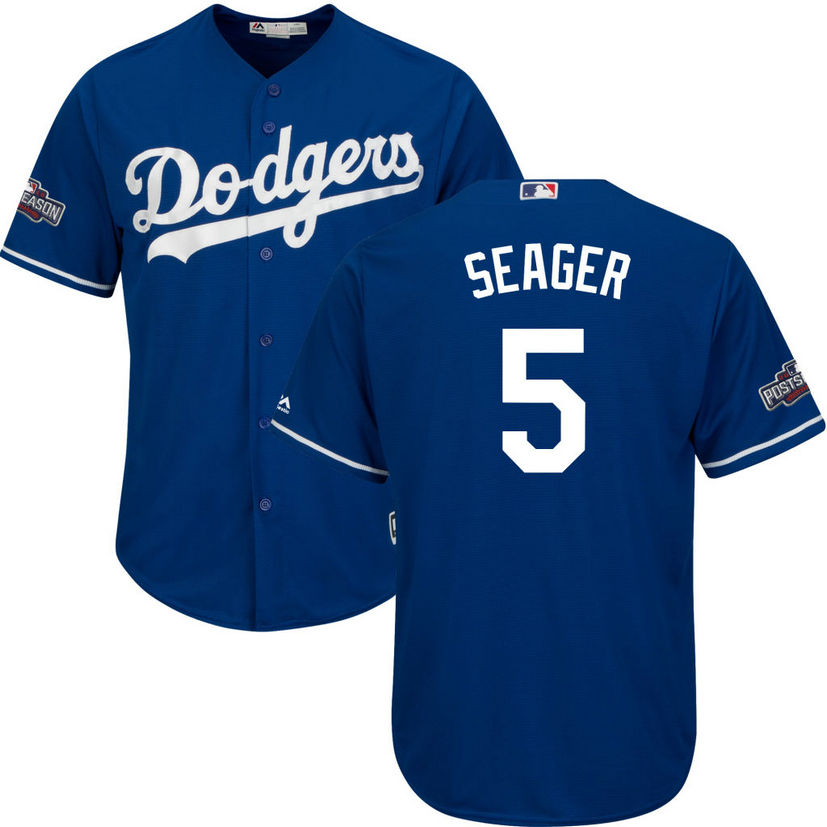 Los Angeles Dodgers Corey Seager #5 NL West Division Champions Royal 2016 Postseason Patch Cool Base Jersey Los Angeles Dodgers Corey Seager #5 NL West Division Champions Royal 2016 Postseason Patch Cool Base Jersey
