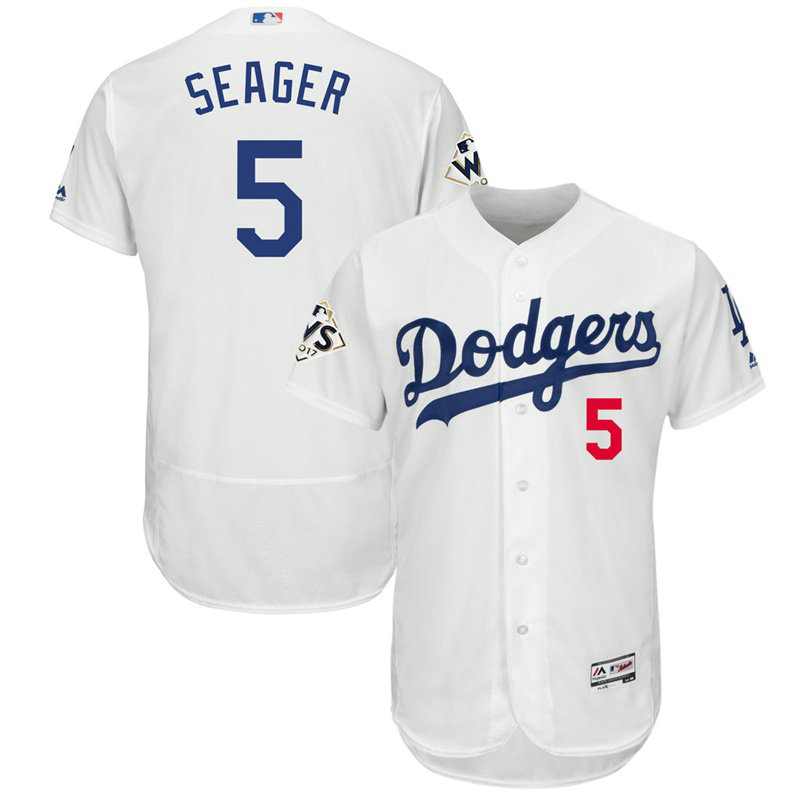 Los Angeles Dodgers Corey Seager #5 White 2017 World Series Bound Flex Base Jersey Los Angeles Dodgers Corey Seager #5 White 2017 World Series Bound Flex Base Jersey
