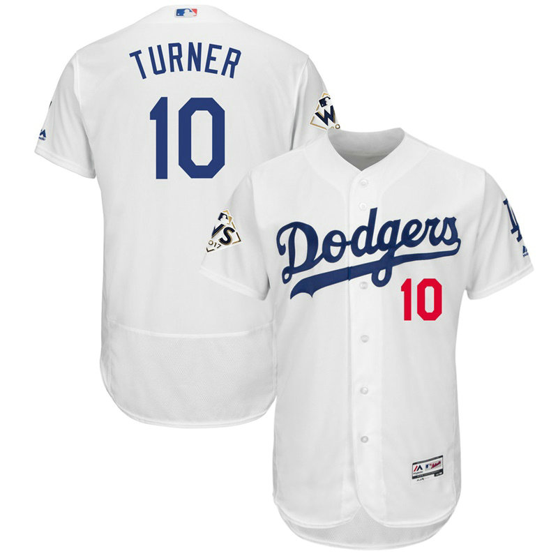 Los Angeles Dodgers Justin Turner #10 White 2017 World Series Bound Flex Base Jersey