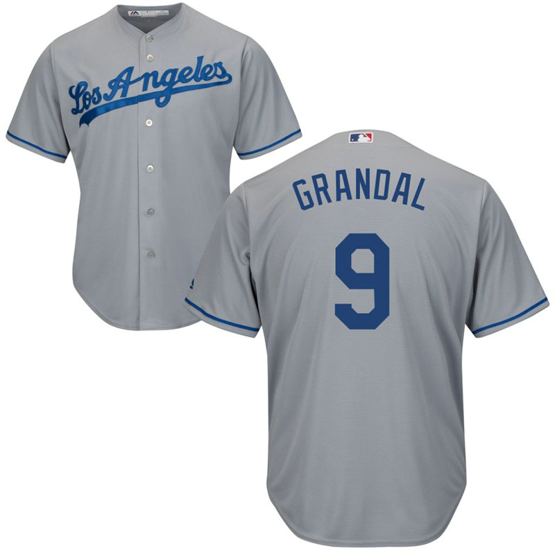 Los Angeles Dodgers Yasmani Grandal #9 Road Grey Authentic Collection Flex Base Jersey Los Angeles Dodgers Yasmani Grandal #9 Road Grey Authentic Collection Flex Base Jersey