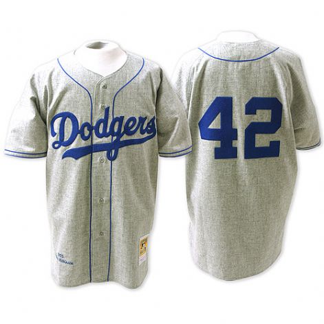 Los Angeles Dodgers Jackie Robinson #42 Grey Cooperstown Cool Base Jersey