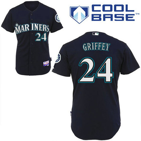 Seattle Mariners #24 Ken Griffey Navy Blue Alternate Cool Base Jersey Seattle Mariners #24 Ken Griffey Navy Blue Alternate Cool Base Jersey