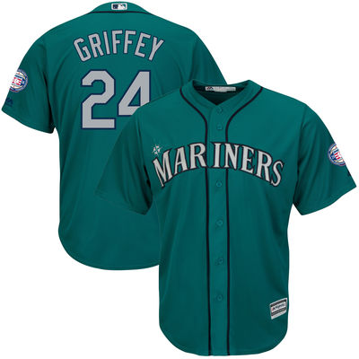 Seattle Mariners #24 Ken Griffey Aqua 2016 Hall Of Fame Induction Cool Base Jersey Seattle Mariners #24 Ken Griffey Aqua 2016 Hall Of Fame Induction Cool Base Jersey
