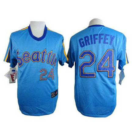 Seattle Mariners #24 Ken Griffey Blue Cool Base Jersey Seattle Mariners #24 Ken Griffey Blue Cool Base Jersey