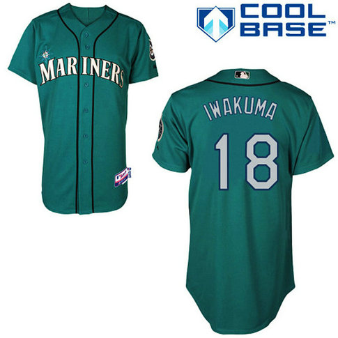 Seattle Mariners #18 Hisashi Iwakuma Authentic Teal Green Alternate Cool Base Jersey Seattle Mariners #18 Hisashi Iwakuma Authentic Teal Green Alternate Cool Base Jersey