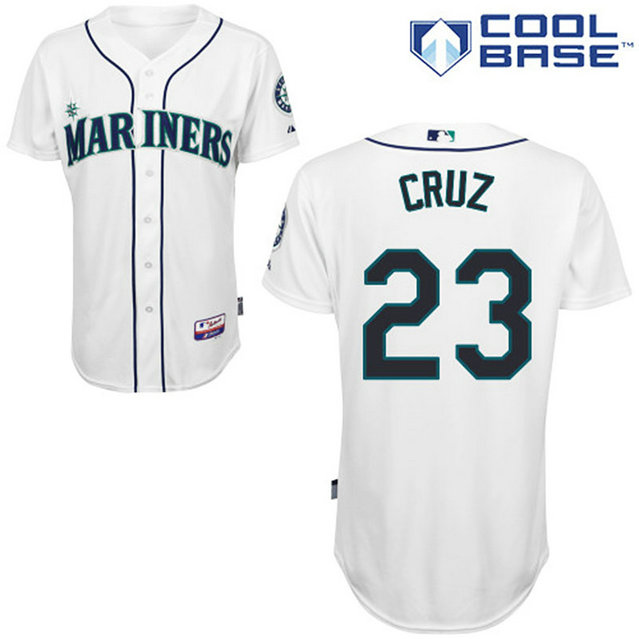 Seattle Mariners #23 Nelson Cruz Authentic White Home Cool Base Jersey