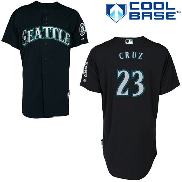 Seattle Mariners #23 Nelson Cruz Authentic Navy Blue Alternate Cool Base Jersey