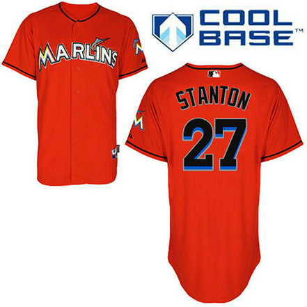 Miami Marlins #27 Giancarlo Stanton Orange 2012 Alternate Jersey Miami Marlins #27 Giancarlo Stanton Orange 2012 Alternate Jersey