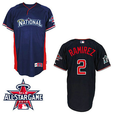 Florida Marlins #2 Hanley Ramirez National League 2010 All Star BP Blue Jersey