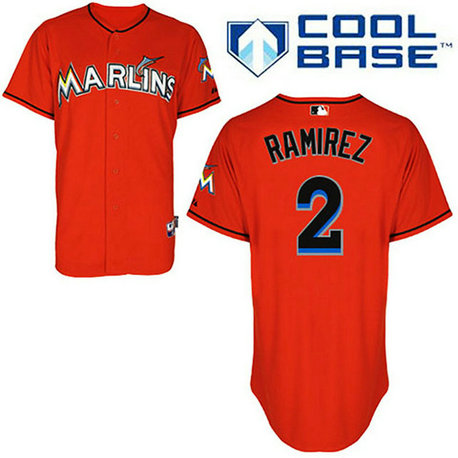 Miami Marlins #2 Hanley Ramirez Orange 2012 Alternate Jersey