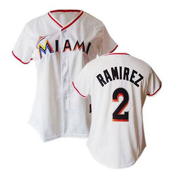Women - Miami Marlins #2 Hanley Ramirez White Fashion Jersey Women - Miami Marlins #2 Hanley Ramirez White Fashion Jersey