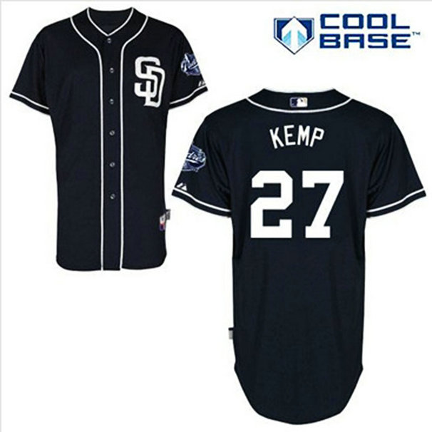 San Diego Padres #27 Matt Kemp Authentic Navy Blue Alternate Cool Base Jersey San Diego Padres #27 Matt Kemp Authentic Navy Blue Alternate Cool Base Jersey
