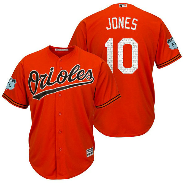 Baltimore Orioles Adam Jones #10 2017 Spring Training Grapefruit League Patch Orange Cool Base Jersey