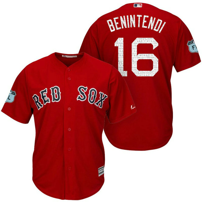 Boston Red Sox #16 Andrew Benintendi 2017 Spring Training Scarlet Cool Base Jersey Boston Red Sox #16 Andrew Benintendi 2017 Spring Training Scarlet Cool Base Jersey