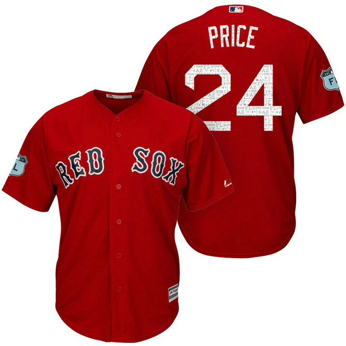Boston Red Sox David Price #24 2017 Spring Training Grapefruit League Patch Red Cool Base Jersey