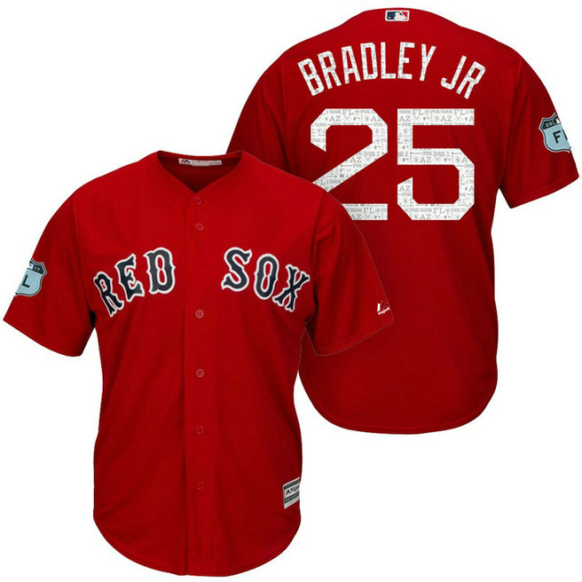 Boston Red Sox Jackie Bradley Jr. #25 2017 Spring Training Grapefruit League Patch Red Cool Base Jersey