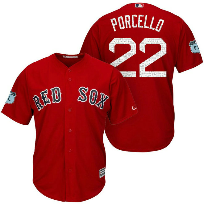 Boston Red Sox Rick Porcello #22 2017 Spring Training Grapefruit League Patch Red Cool Base Jersey Boston Red Sox Rick Porcello #22 2017 Spring Training Grapefruit League Patch Red Cool Base Jersey