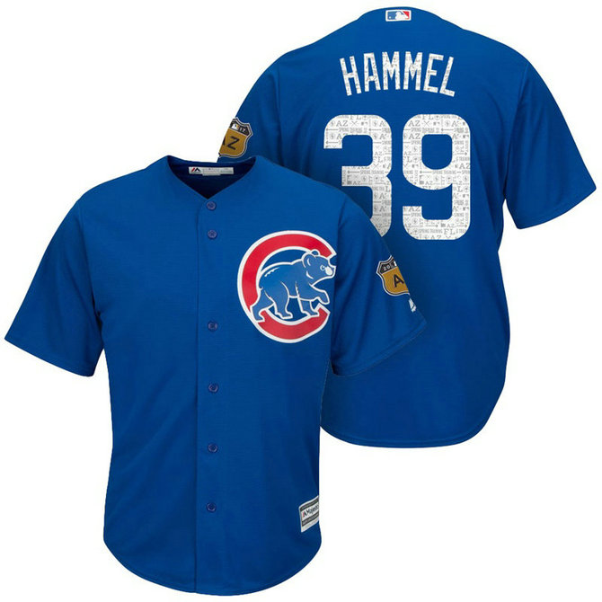 Chicago Cubs #39 Jason Hammel 2017 Spring Training Cactus League Patch Royal Cool Base Jersey Chicago Cubs #39 Jason Hammel 2017 Spring Training Cactus League Patch Royal Cool Base Jersey