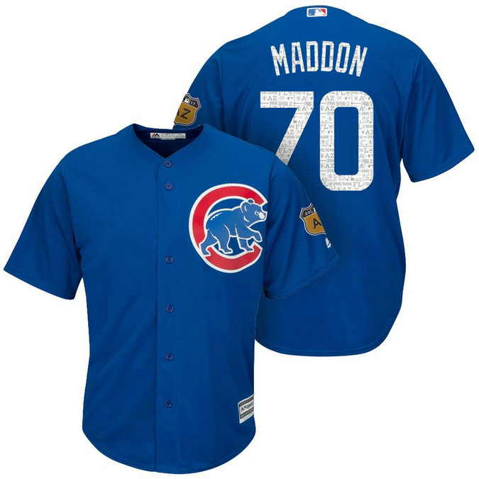 Chicago Cubs #70 Joe Maddon 2017 Spring Training Cactus League Patch Royal Cool Base Jersey