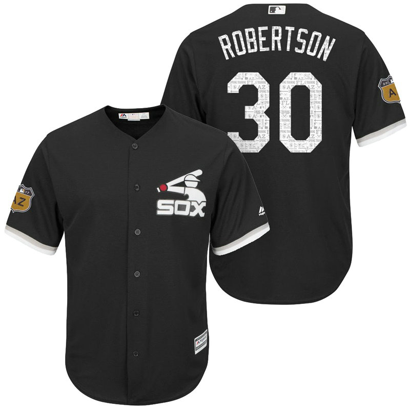 Chicago White Sox David Robertson #30 2017 Spring Training Grapefruit League Patch Black Cool Base Jersey Chicago White Sox David Robertson #30 2017 Spring Training Grapefruit League Patch Black Cool Base Jersey