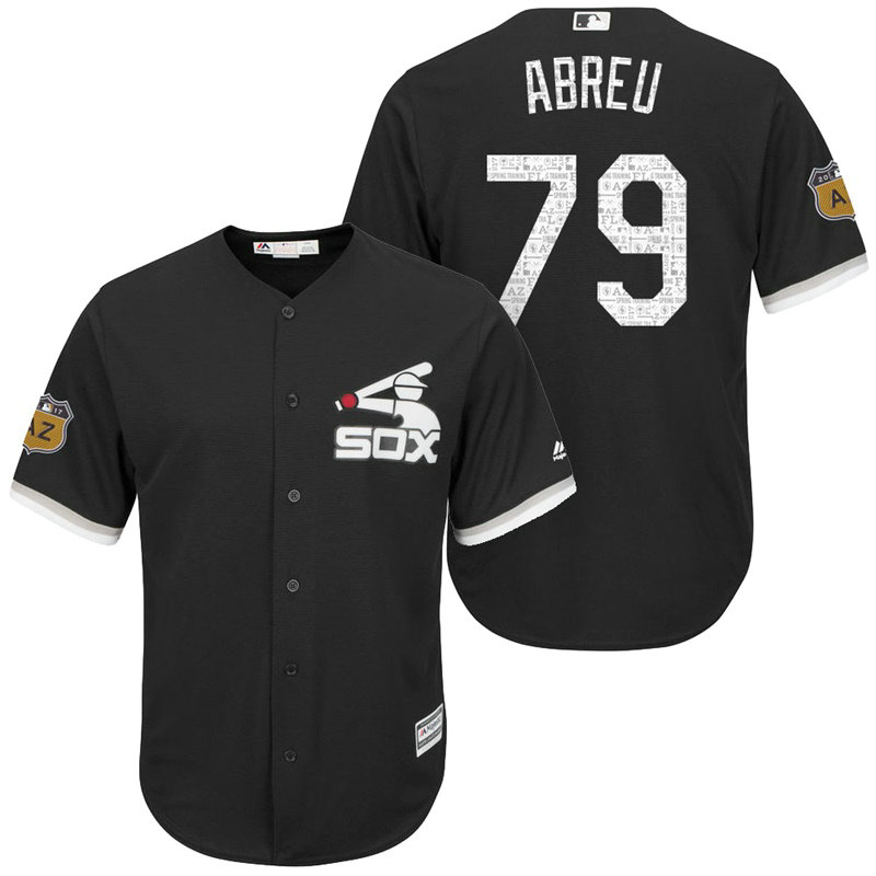 Chicago White Sox Jose Abreu #79 2017 Spring Training Grapefruit League Patch Black Cool Base Jersey Chicago White Sox Jose Abreu #79 2017 Spring Training Grapefruit League Patch Black Cool Base Jersey