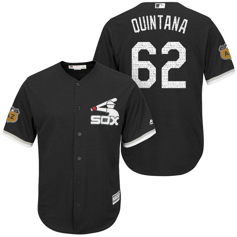 Chicago White Sox Jose Quintana #62 2017 Spring Training Grapefruit League Patch Black Cool Base Jersey