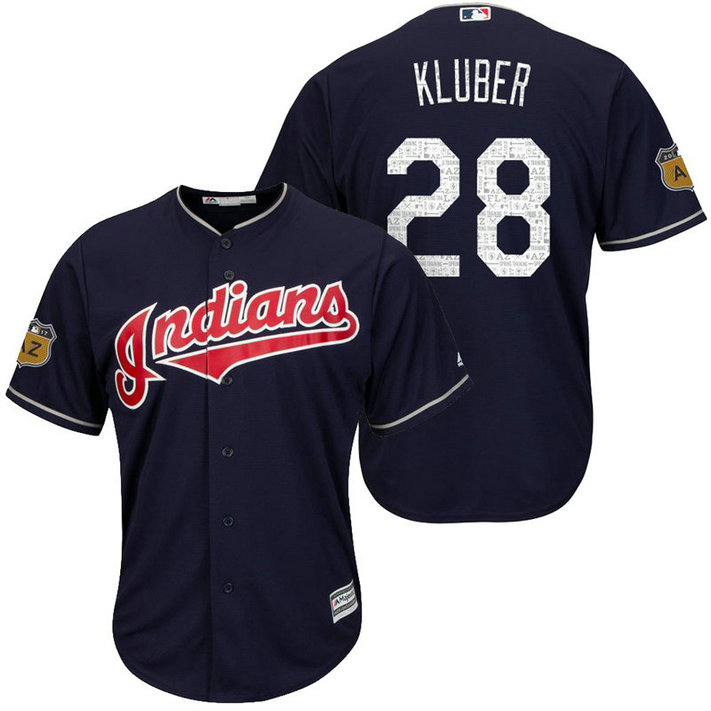 Cleveland Indians Corey Kluber #28 2017 Spring Training Cactus League Patch Navy Cool Base Jersey Cleveland Indians Corey Kluber #28 2017 Spring Training Cactus League Patch Navy Cool Base Jersey