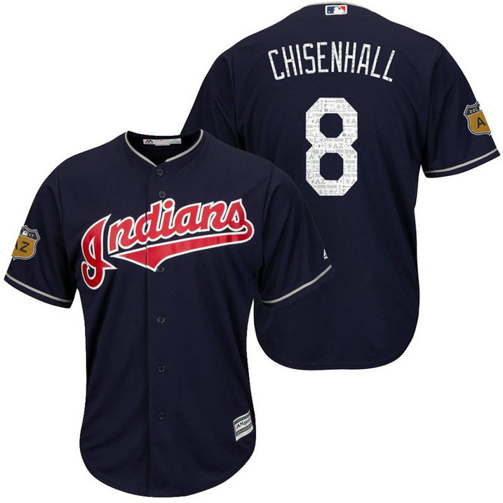 Cleveland Indians Lonnie Chisenhall #8 2017 Spring Training Cactus League Patch Navy Cool Base Jersey Cleveland Indians Lonnie Chisenhall #8 2017 Spring Training Cactus League Patch Navy Cool Base Jersey