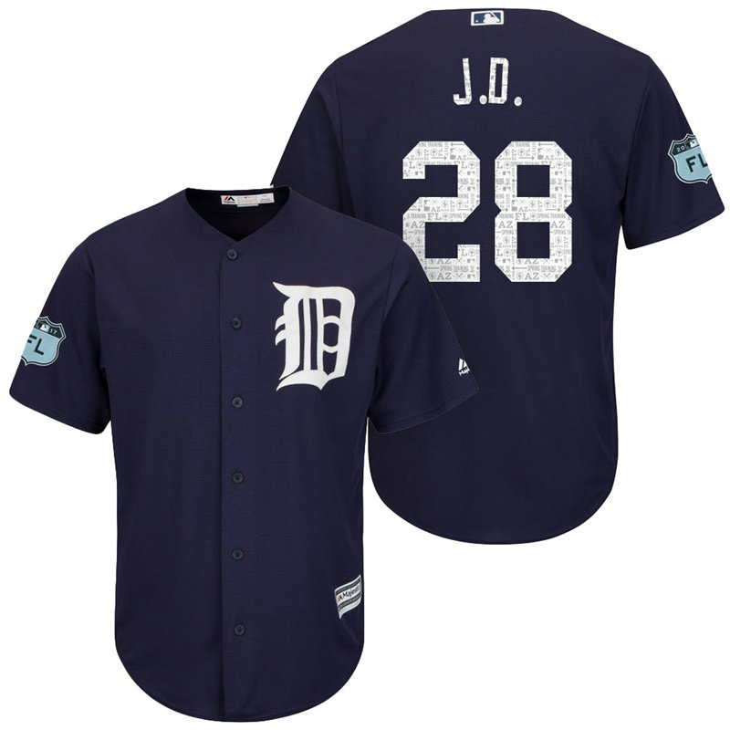 Detroit Tigers #28 J.D. Martinez 2017 Spring Training Grapefruit League Patch Navy Cool Base Jersey Detroit Tigers #28 J.D. Martinez 2017 Spring Training Grapefruit League Patch Navy Cool Base Jersey