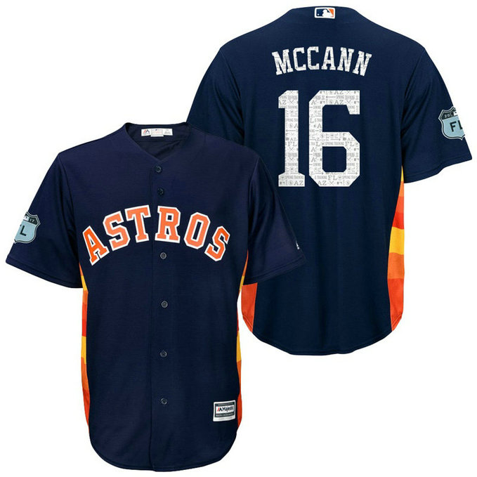 Houston Astros #16 Brian McCann 2017 Spring Training Navy Cool Base Jersey