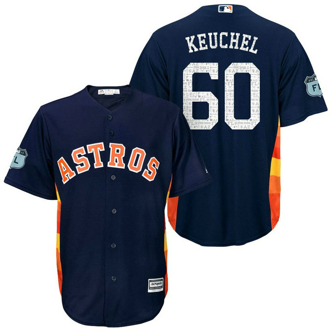Houston Astros #60 Dallas Keuchel 2017 Spring Training Grapefruit League Patch Navy Cool Base Jersey