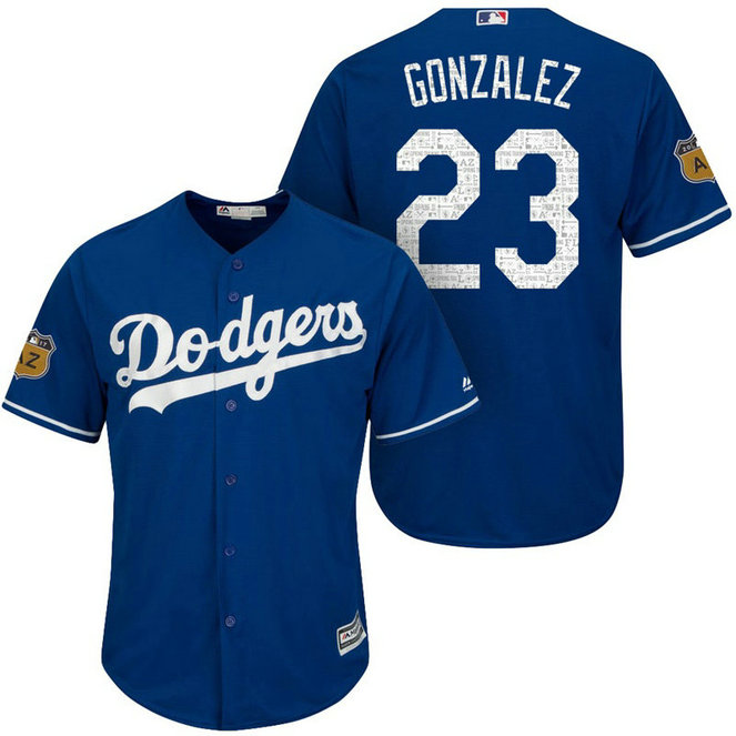 Los Angeles Dodgers #23 Adrian Gonzalez 2017 Spring Training Cactus League Patch Royal Cool Base Jersey