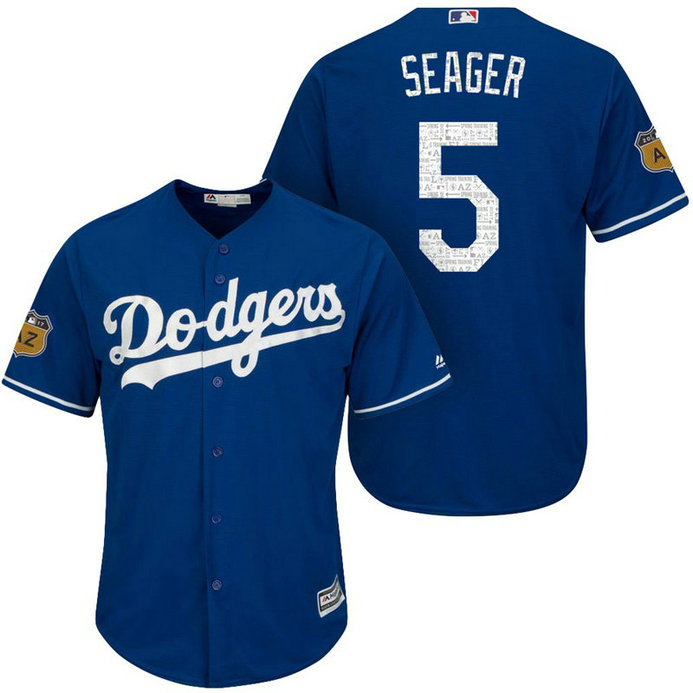 Los Angeles Dodgers #5 Corey Seager 2017 Spring Training Cactus League Patch Royal Cool Base Jersey Los Angeles Dodgers #5 Corey Seager 2017 Spring Training Cactus League Patch Royal Cool Base Jersey