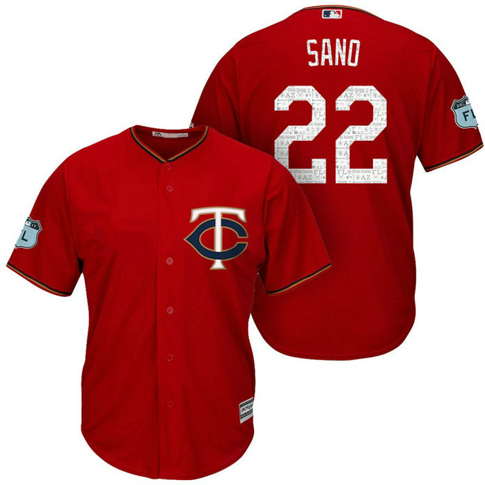 Minnesota Twins #22 Miguel Sano 2017 Spring Training Grapefruit League Patch Scarlet Cool Base Jersey