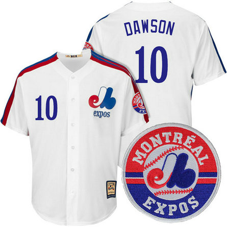 Montreal Expos Andre Dawson #10 Cooperstown White Cool Base Jersey Montreal Expos Andre Dawson #10 Cooperstown White Cool Base Jersey